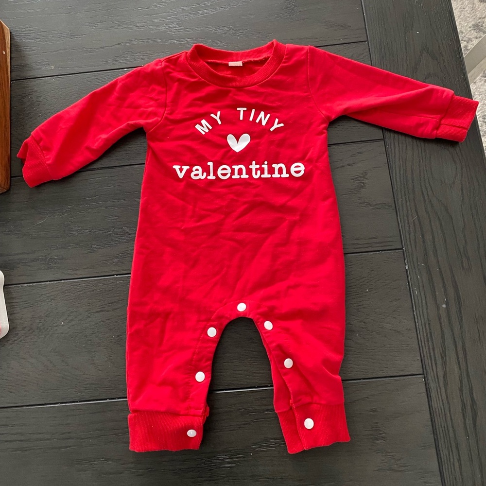 Red Valentine's Day Baby One Piece